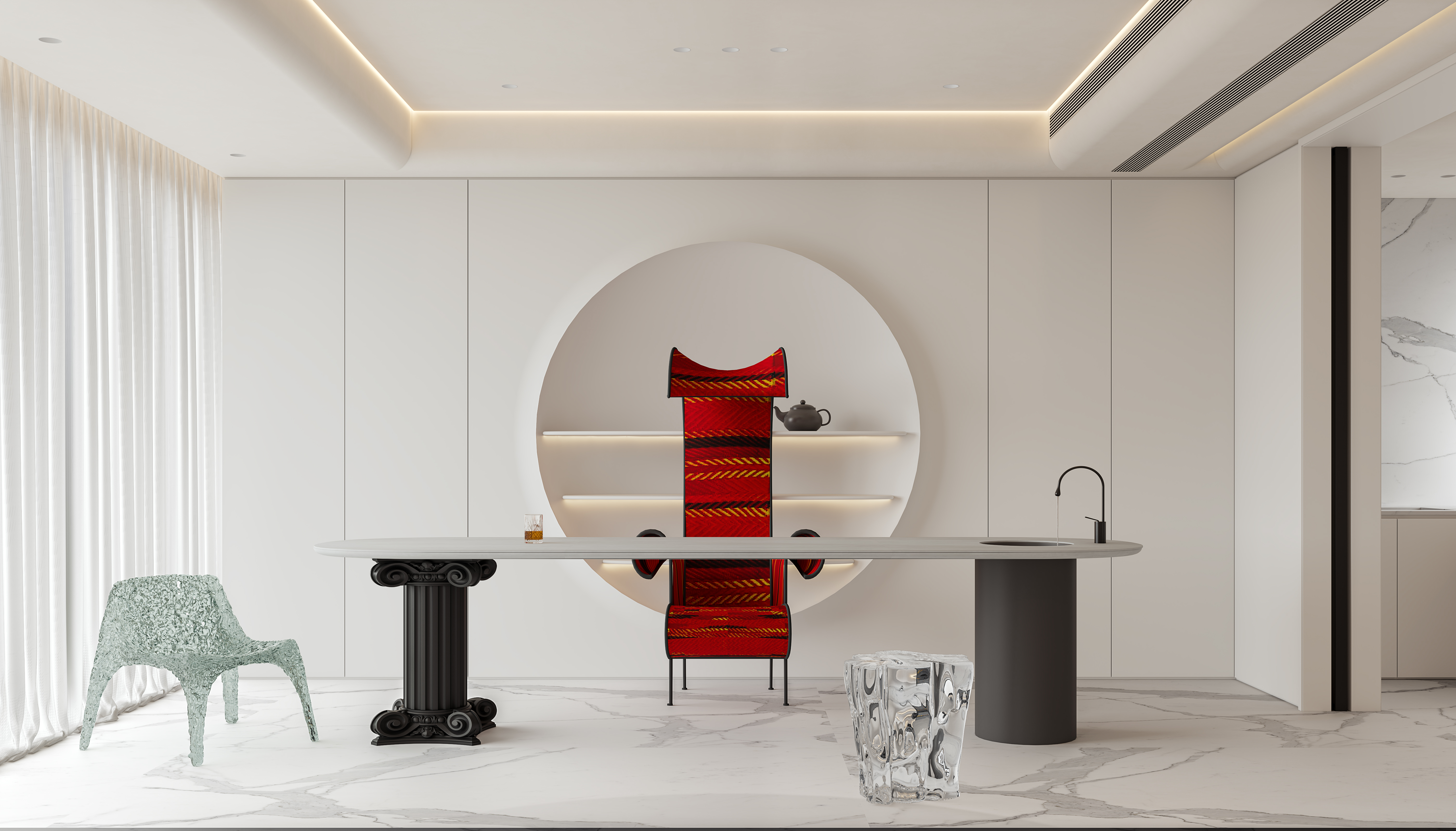 杭州曜城里309㎡现代风装修案例效果图